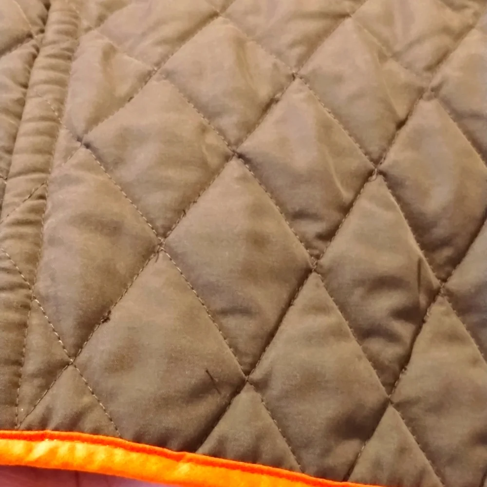 John Partridge chocolate Brown and Orange quilted full zip up comfy coat Jacket - Picture 9 of 16